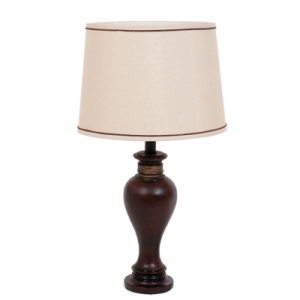 Brightstar TL066 Wood Resin Table Lamp with Hessian Shade