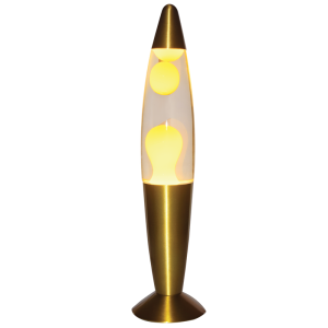 Brightstar TL109 Yellow/Clear Lava Lamp with Satin Brass Base