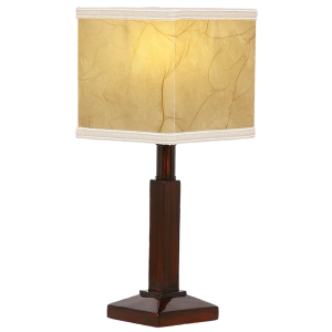 Brightstar TL118 Brown Resin Table Lamp with Square Parchment Shade (405mm High)