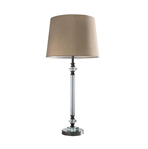 Gun Metal Table Lamp With Hessian Shade
