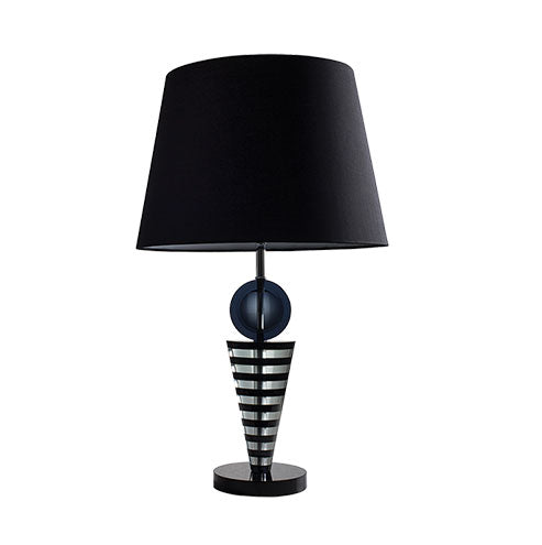 Black Crystal Table Lamp With Black Fabric Shade