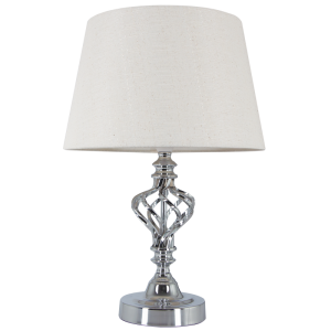 Brightstar TL176 Polished Chrome Table Lamp with Cream Fabric Shade