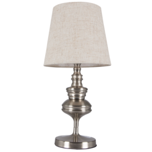 Brightstar TL180 Satin Metal Desk Lamp with Hessian Shade