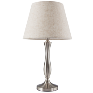 Brightstar TL181 Satin Metal Desk Lamp with Hessian Shade