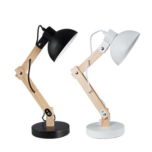 Metal And Wood 60W Desk Lamp