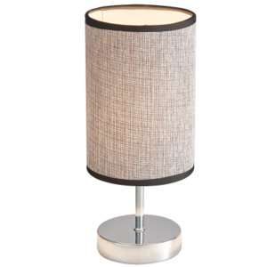 Brightstar TL631 Chrome Table Lamp with Dark Brown Fabric Shade