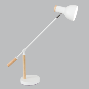 Brightstar TL669 White Adjustable Metal and Wood Table Lamp