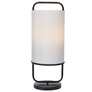 Brightstar TL681 Black Metal Table Lamp with White Shade, 1 x 40W ES