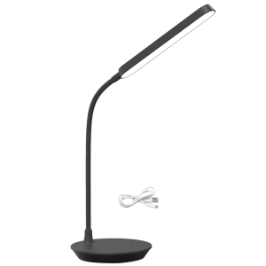 Brightstar TL684 BLACK Rechargeable LED Table Lamp with Flexible Arm and Touch Control