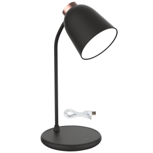 Brightstar TL688 Black Rechargeable LED Table Lamp with Flexi Arm and Touch Control