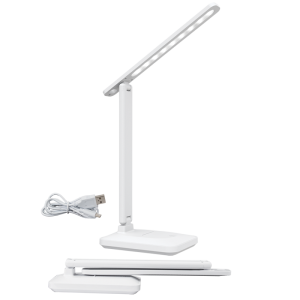 Brightstar TL702 White Multi-functional Rechargeable Folding Desk Lamp with Touch Switch and USB Charging