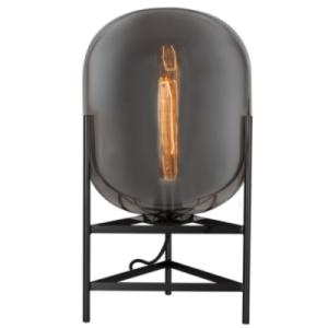 Brightstar TL818 Smoke Metal Table Lamp with Glass Shade, 1 x 40W ES