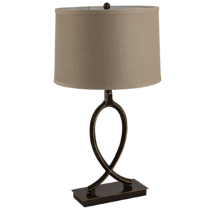 Brightstar TL822 Black/Gold Table Lamp with Hessian Shade, 670mm High