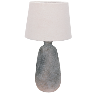 Brightstar TL827 Grey Stone Ceramic Base Table Lamp with Fabric Shade