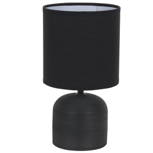 Brightstar TL833 Black Ceramic Base Table Lamp with Fabric Shade