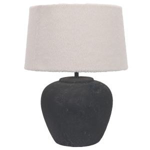 Brightstar TL836 Black Ceramic Table Lamp with Cream Fabric Shade