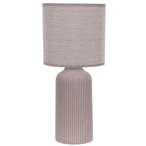Brightstar TL837 Brown Table Lamp with Ceramic Base and Cream Fabric Shade