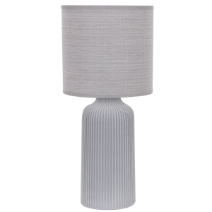 Brightstar TL838 Grey Ceramic Base Table Lamp with Cream Fabric Shade