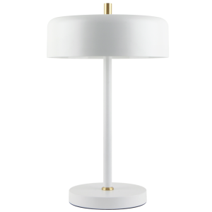 Brightstar TL850 White Metal Table Lamp with Sand Gold Accents (2 x 40W ES)