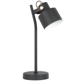 Brightstar TL851 Black Metal Table Lamp: Sand Black & Copper with Moveable Head