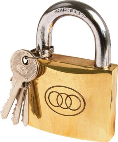 Padlock Tri Circle Brass No262 25Mm Case/360