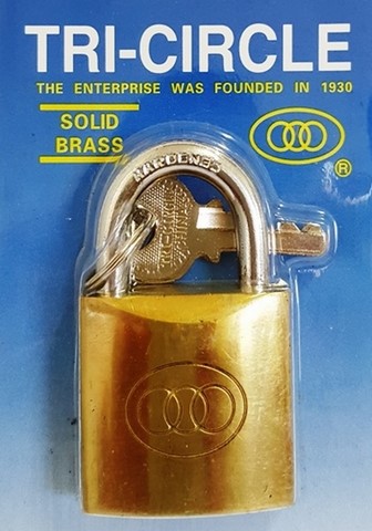 Padlock Tri Circle Brass No262 25Mm Case/360 Db