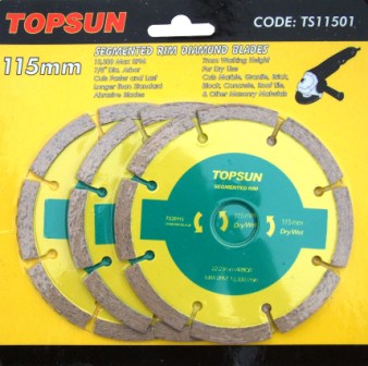 Diamond Blade 3Pce Set 115Mm Segmented Delrock