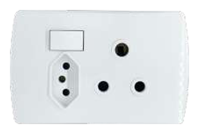 Onesto Trinity SINGLE RSA & NEW ZA PLUG SOCKET HORIZONTAL 4X2 - TSP2012