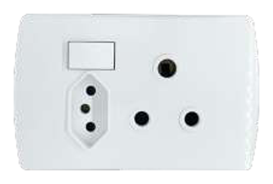 Onesto Trinity SINGLE RSA & NEW ZA PLUG SOCKET HORIZONTAL 4X2 - TSP2012
