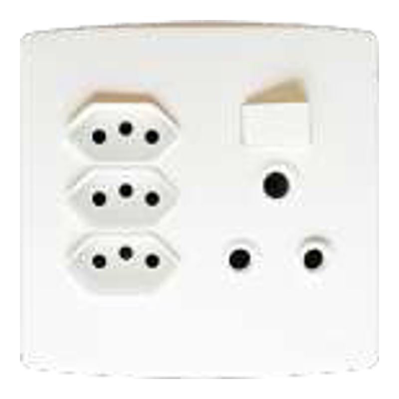 Onesto Trinity SINGLE RSA SWITCHED SOCKET + 3X NEW ZA PLUG SWITCHED SOCKET 4X4 - TSP4013