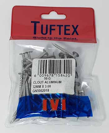 Nail Clout Aluminium 32Mmx50G P/P Tuftex