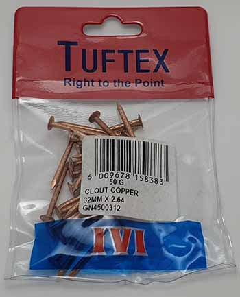 Nail Clout Copper 32Mmx50G P/P Tuftex