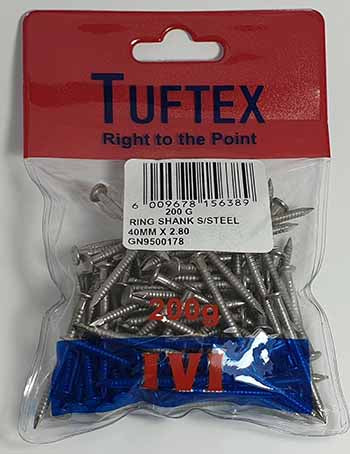 Nail Ring Shank S/S 32Mmx500G P/P Tuftex