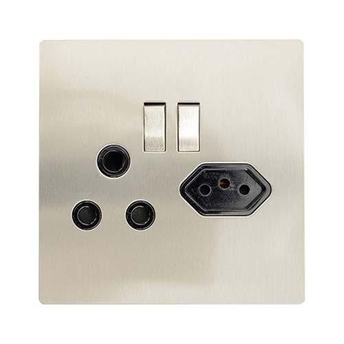 Cbi Stainless Steel Single Switched & Slimline Combo Socket
