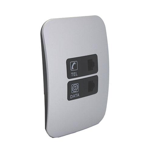 Veti 1 Telephone And Data Socket Outlet - Black Modules