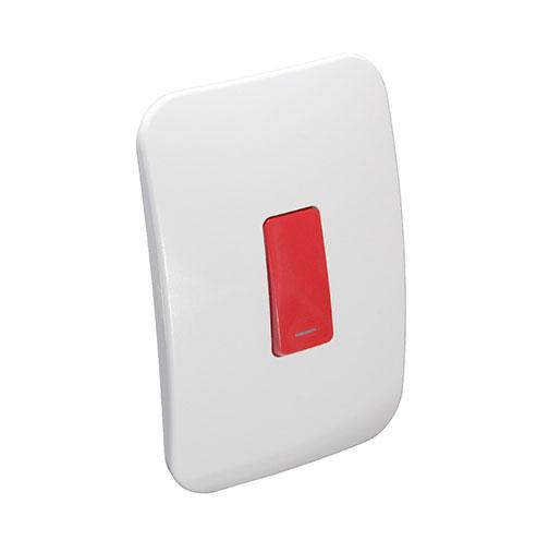 Veti 1 One Lever One-Way Light Switch - Red Module