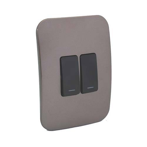 Veti 1 Two Lever One-Way Light Switch - Black Modules