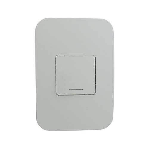 Veti 1 One Lever One-Way Light Switch - White Double Module