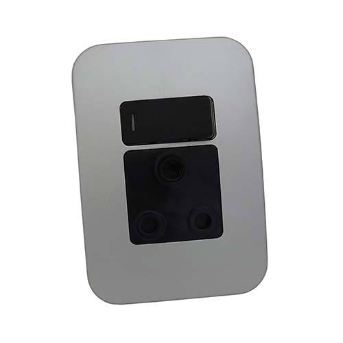 Veti 1 Single Switched Socket Outlet - Black Modules