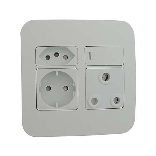 VETi 1 Single RSA, Schuko and V-Slim Socket Outlet - White modules