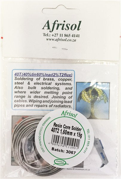 Solder Resin Core 40T Card 15Gr