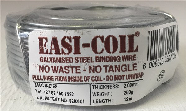 Wire Galv Easicoil 250Gr #08 1.25Mm 26Mt
