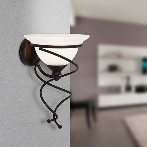 Spiral Up Facing Torch Style Wall Light
