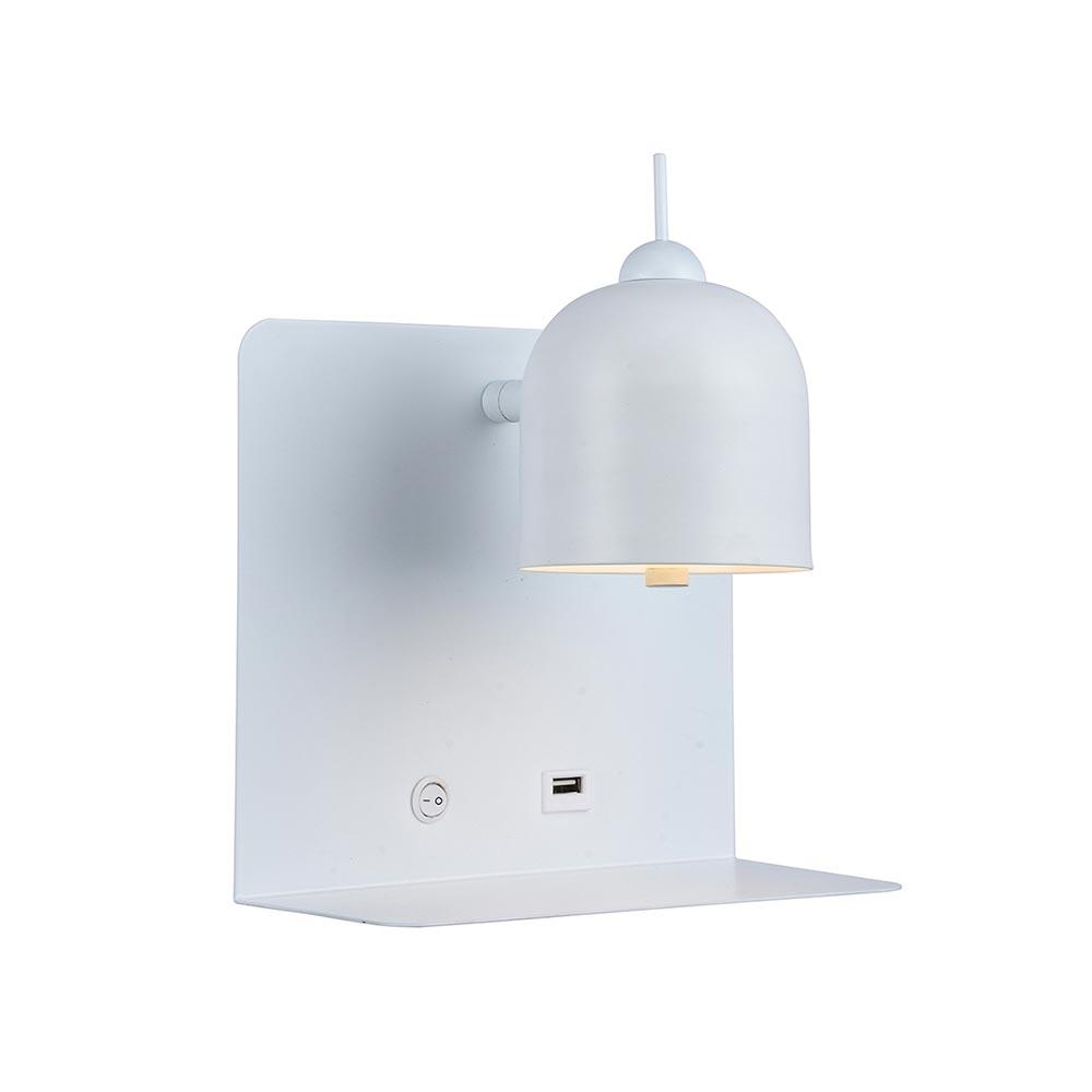 220Mm Metal Wall Light With Usb