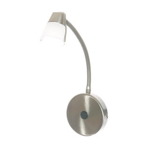 Brightstar WB005 Satin Chrome Wall Fitting with Flexible Arm and Switch