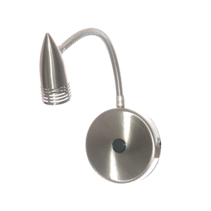 Brightstar WB006 Satin Chrome Wall Fitting with Flexible Arm and Switch