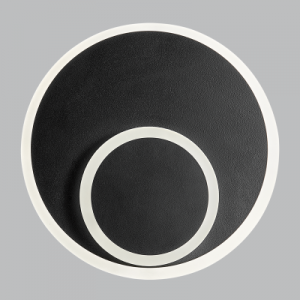 Brightstar Metal and Acrylic LED Wall Bracket with Moveable Centre Ring, Black