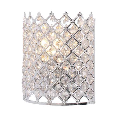 Cylindrical Connesso Chrome Wall Light With Acrylic Beads