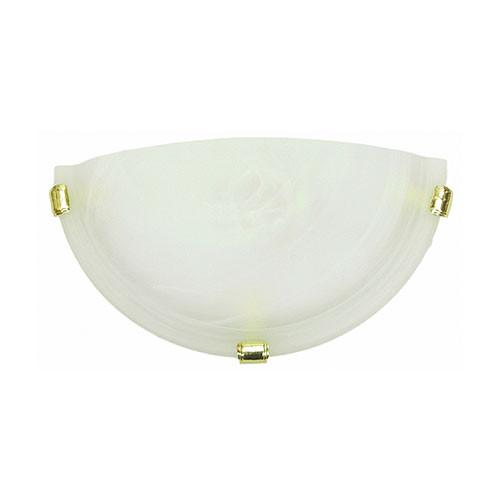 Metal Base With Alabaster Glass And Gold Clips Wall Light