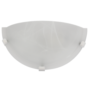 Brightstar WB12009 White Wall Bracket with Metal Base and Alabaster Glass